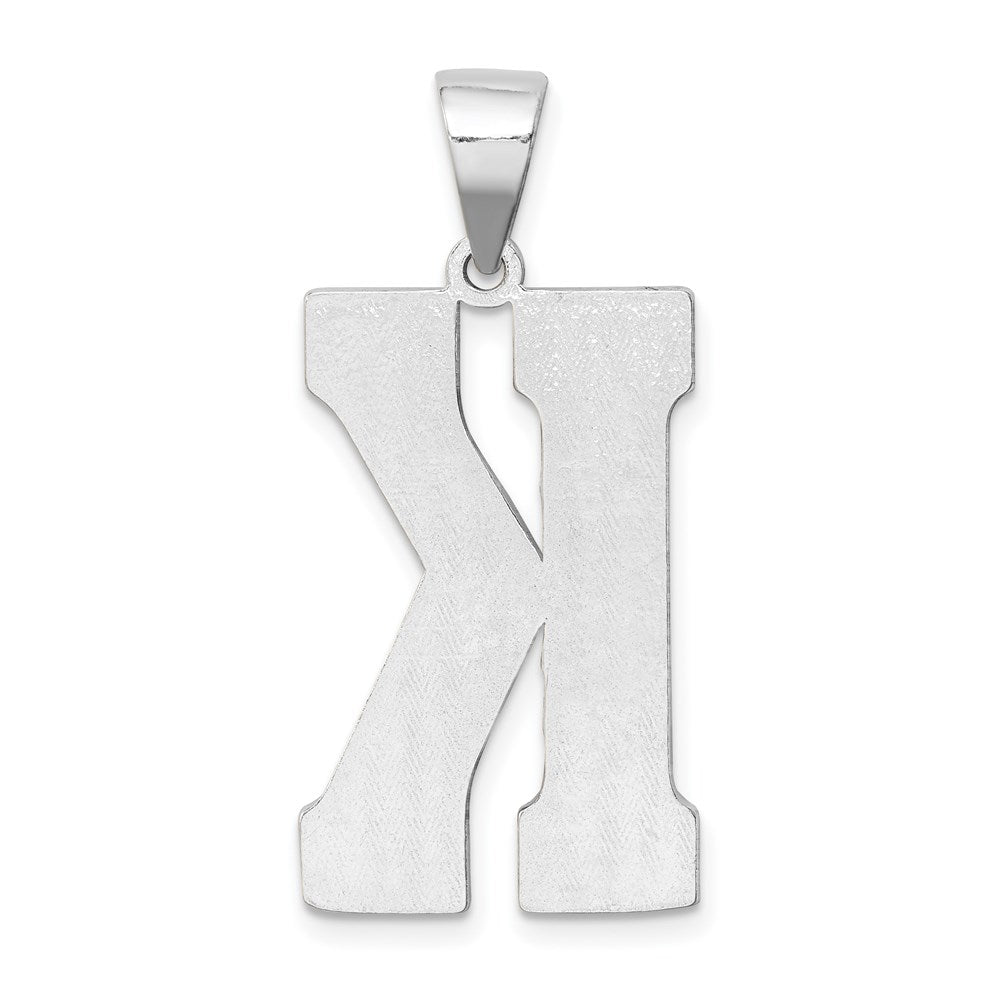 Sterling Silver Rhodium-Plated Letter K Initial Pendant