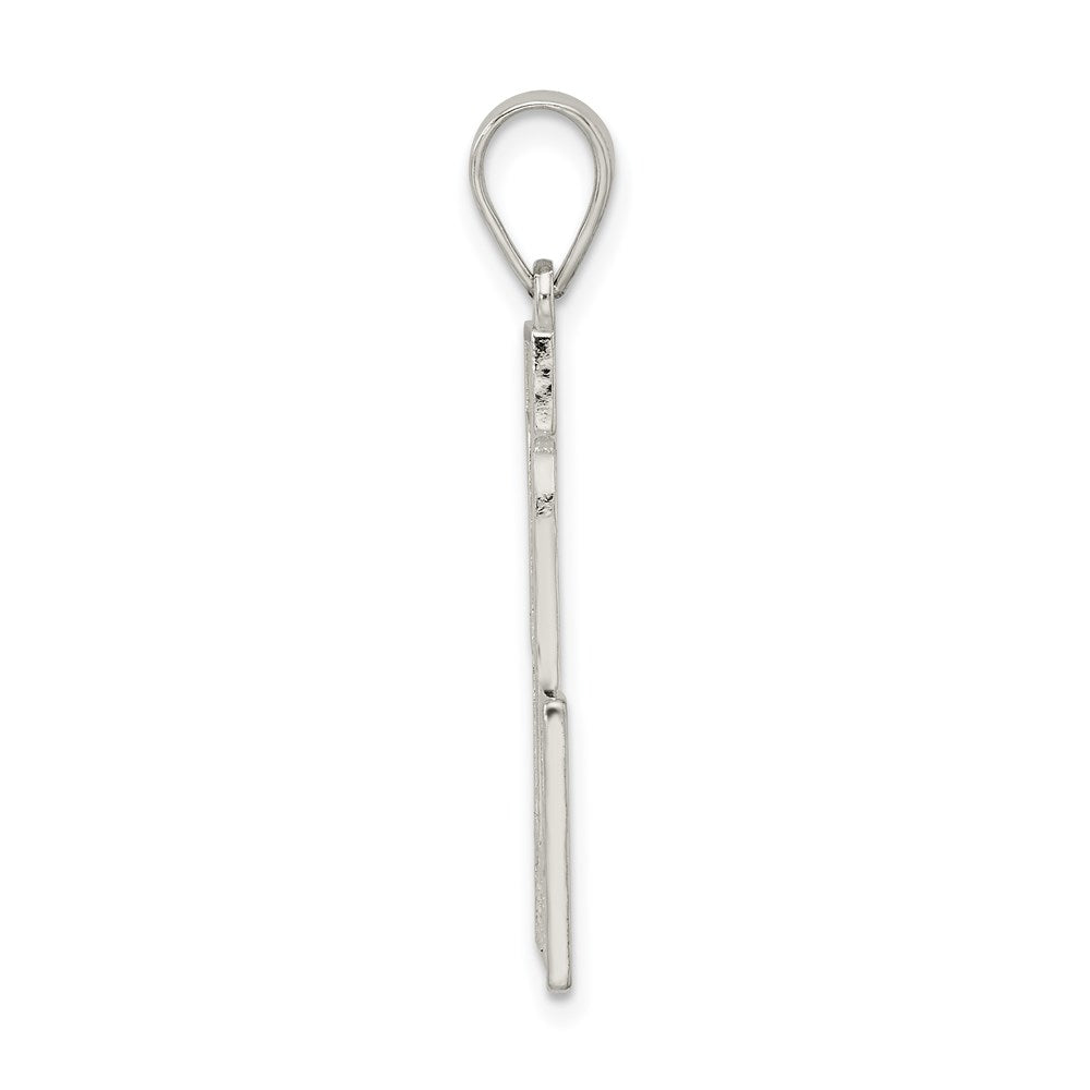 Sterling Silver Rhodium-Plated Letter L Initial Pendant