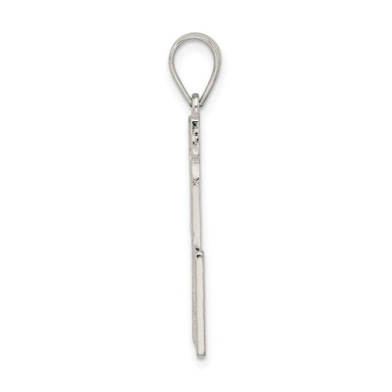 Sterling Silver Rhodium-Plated Letter L Initial Pendant