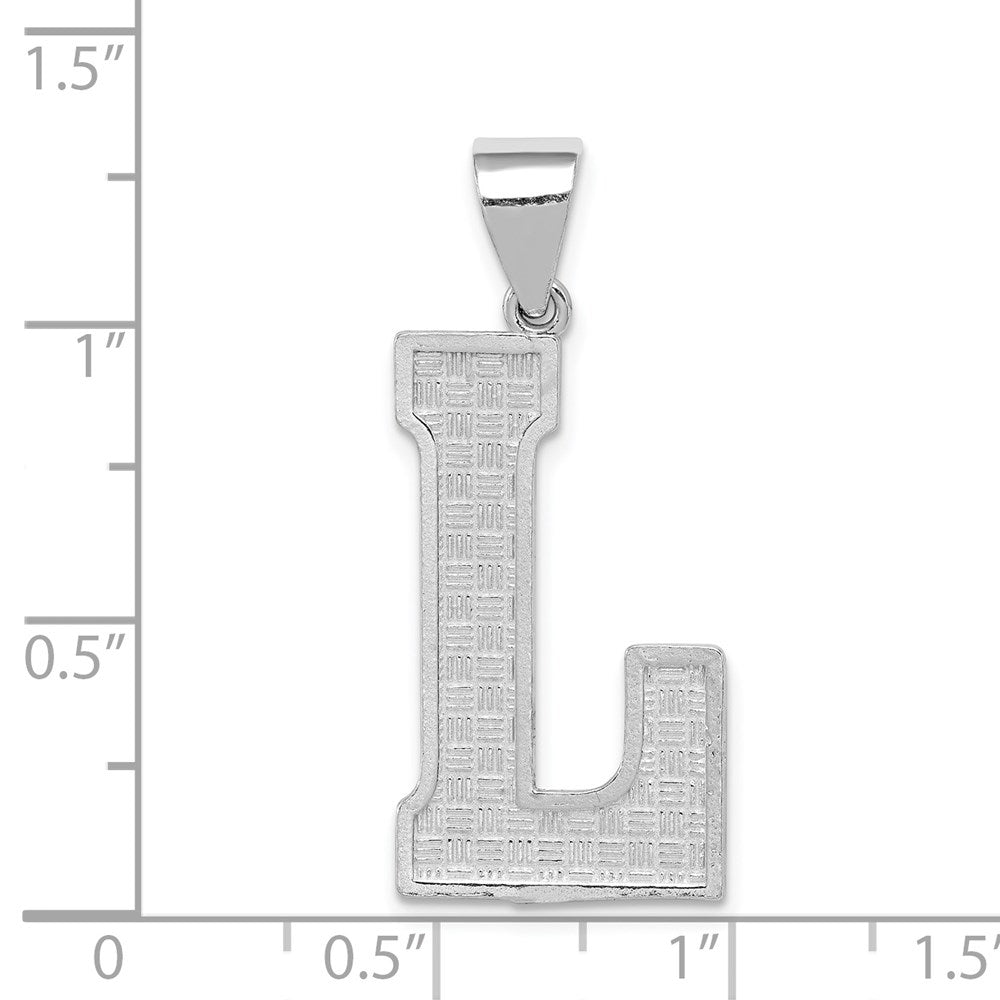 Sterling Silver Rhodium-Plated Letter L Initial Pendant