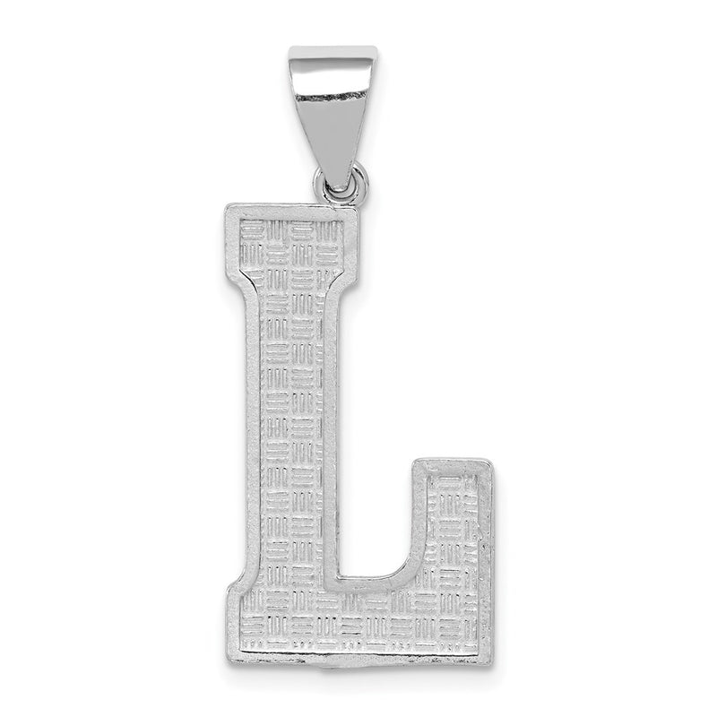 Sterling Silver Rhodium-Plated Letter L Initial Pendant