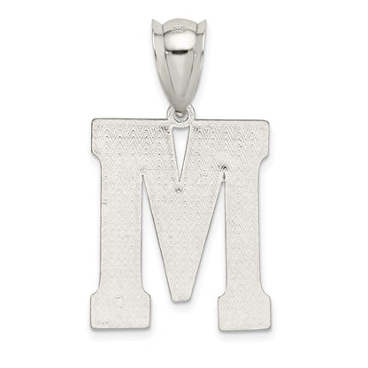 Sterling Silver Rhodium-Plated Letter M Initial Pendant