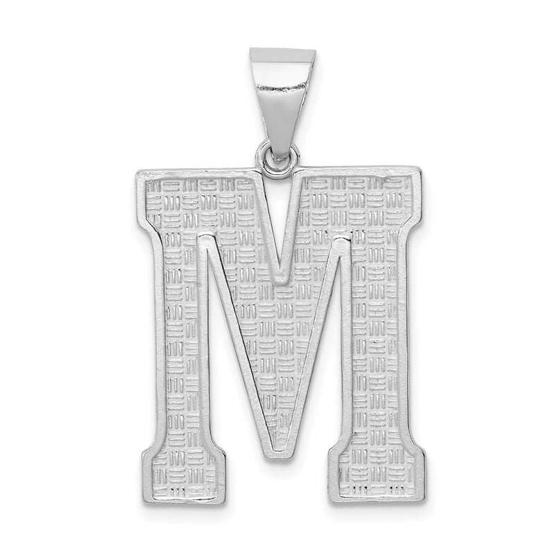 Sterling Silver Rhodium-Plated Letter M Initial Pendant