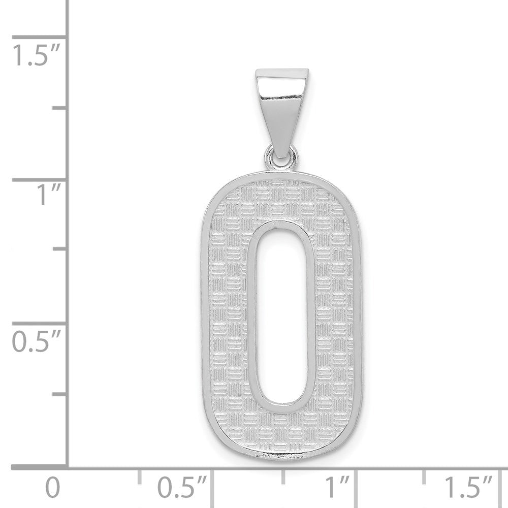 Sterling Silver Rhodium-Plated Letter O Initial Pendant