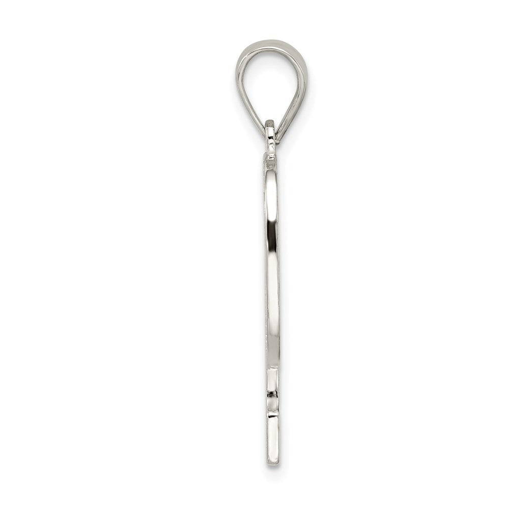 Sterling Silver Rhodium-Plated Letter P Initial Pendant