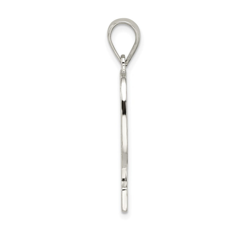 Sterling Silver Rhodium-Plated Letter P Initial Pendant