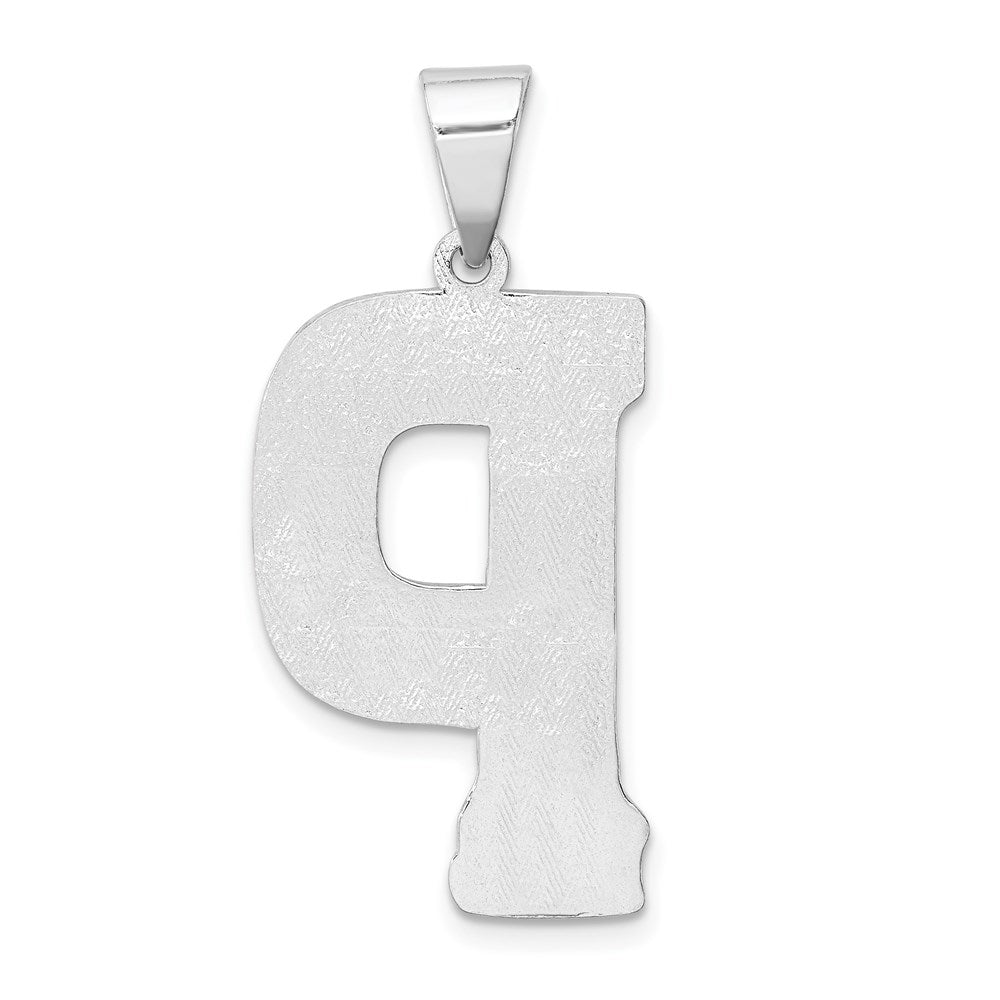Sterling Silver Rhodium-Plated Letter P Initial Pendant