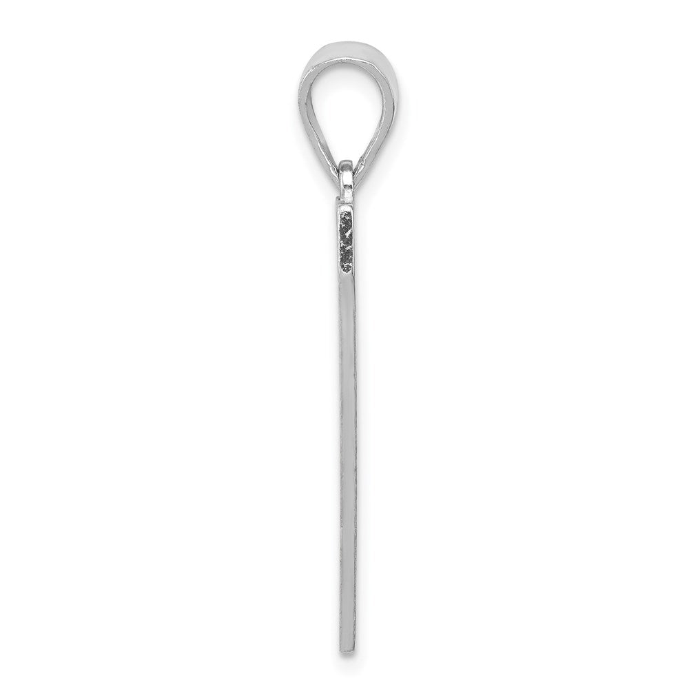 Sterling Silver Rhodium-Plated Letter V Initial Pendant