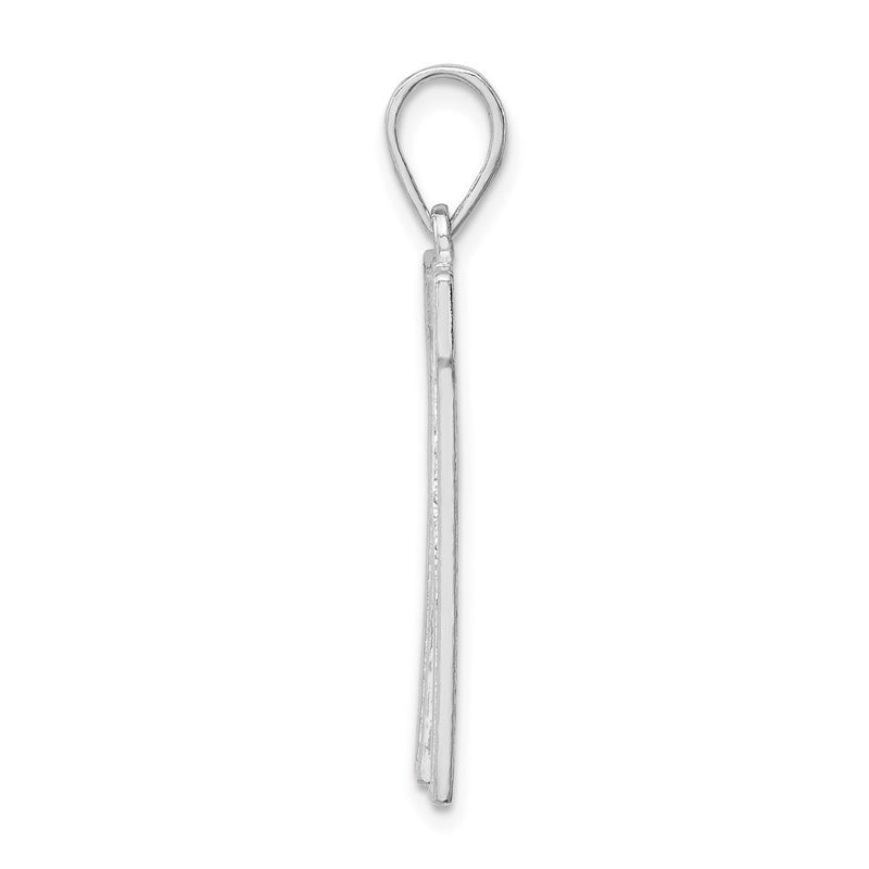 Sterling Silver Rhodium-Plated Letter W Initial Pendant