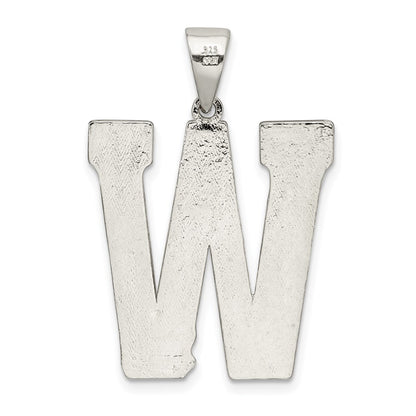 Sterling Silver Rhodium-Plated Letter W Initial Pendant