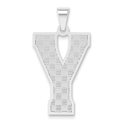 Sterling Silver Rhodium-Plated Letter Y Initial Pendant