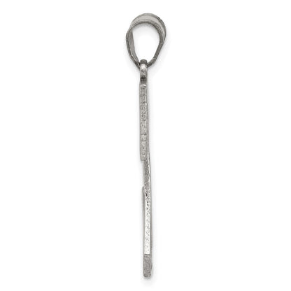 Sterling Silver Rhodium-Plated Letter Z Initial Pendant