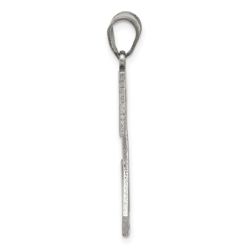 Sterling Silver Rhodium-Plated Letter Z Initial Pendant