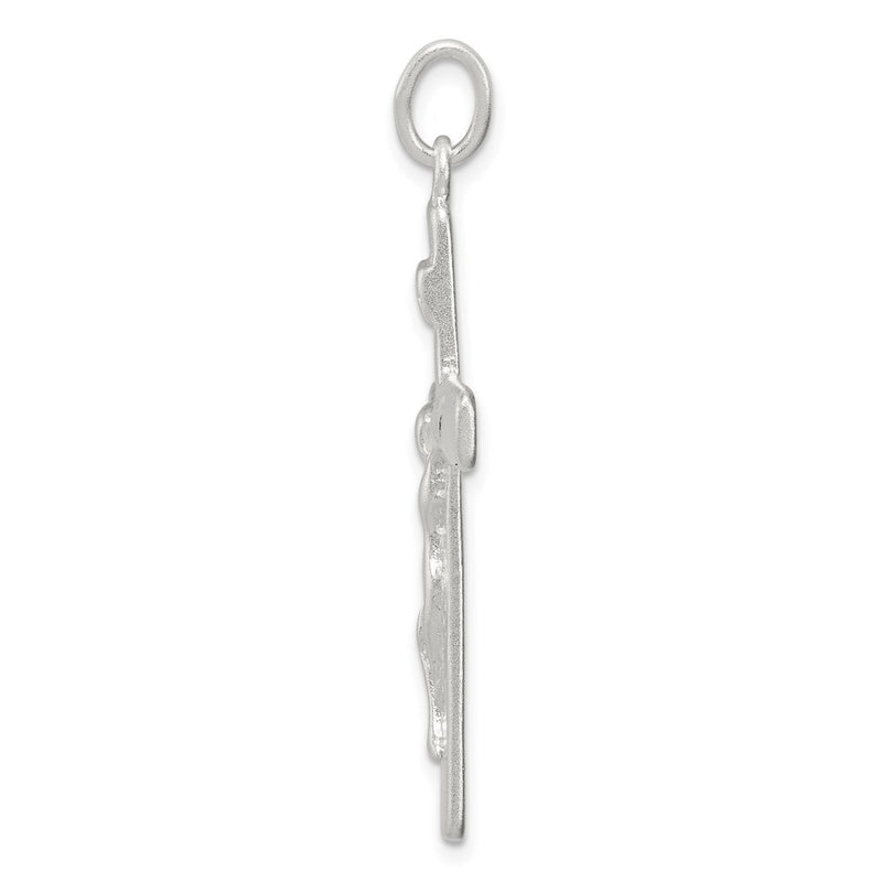 Sterling Silver Satin Inri Crucifix Pendant