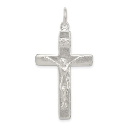 Sterling Silver Satin Inri Crucifix Pendant