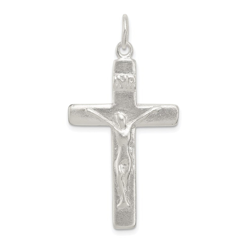 Sterling Silver Satin Inri Crucifix Pendant