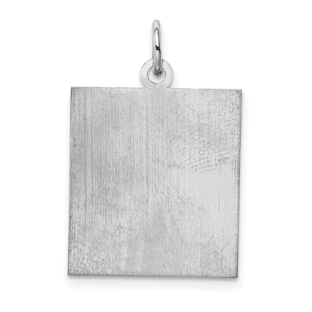 Sterling Silver Rhodium-Plated Bingo Card Polished Pendant