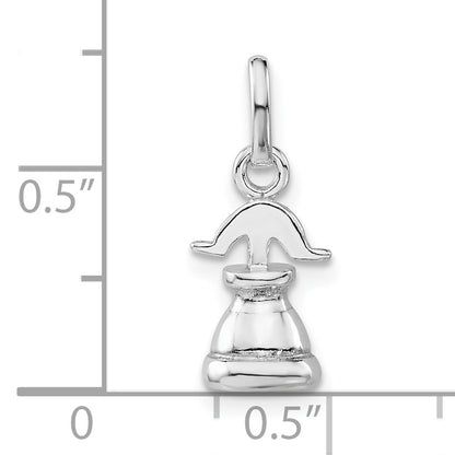 Sterling Silver 3-D Polished Liberty Bell Charm