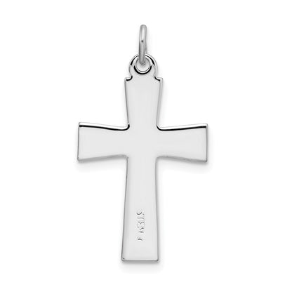 Sterling Silver Rhodium-Plated Enameled Latin Cross Charm