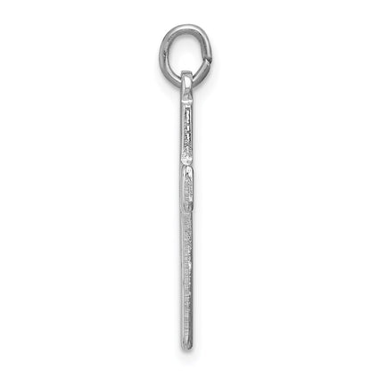 Sterling Silver Rhodium-Plated Cut-Out Cross Charm