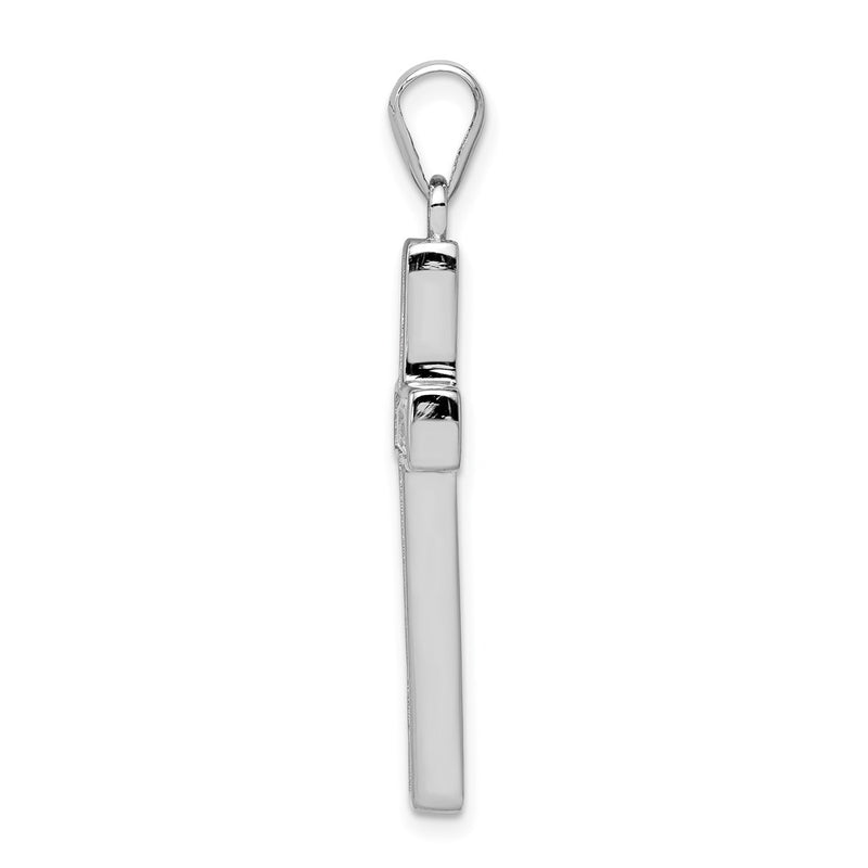 Sterling Silver Rhodium-Plated Cz Cross Pendant