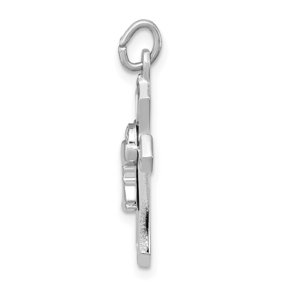 Sterling Silver Rhodium-Plated Chalice Cross Charm
