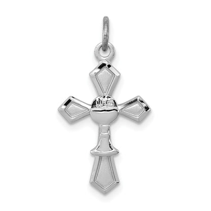 Sterling Silver Rhodium-Plated Chalice Cross Charm