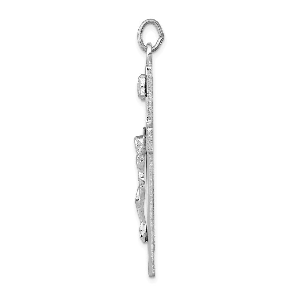 Sterling Silver Rhodium-Plated Crucifix Pendant