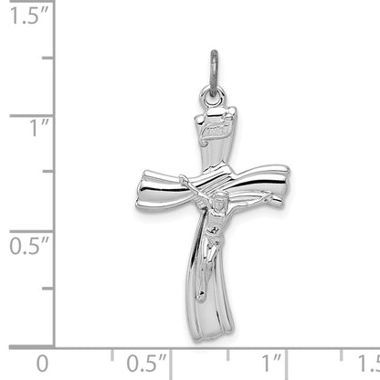 Sterling Silver Rhodium-Plated Inri Crucifix Pendant