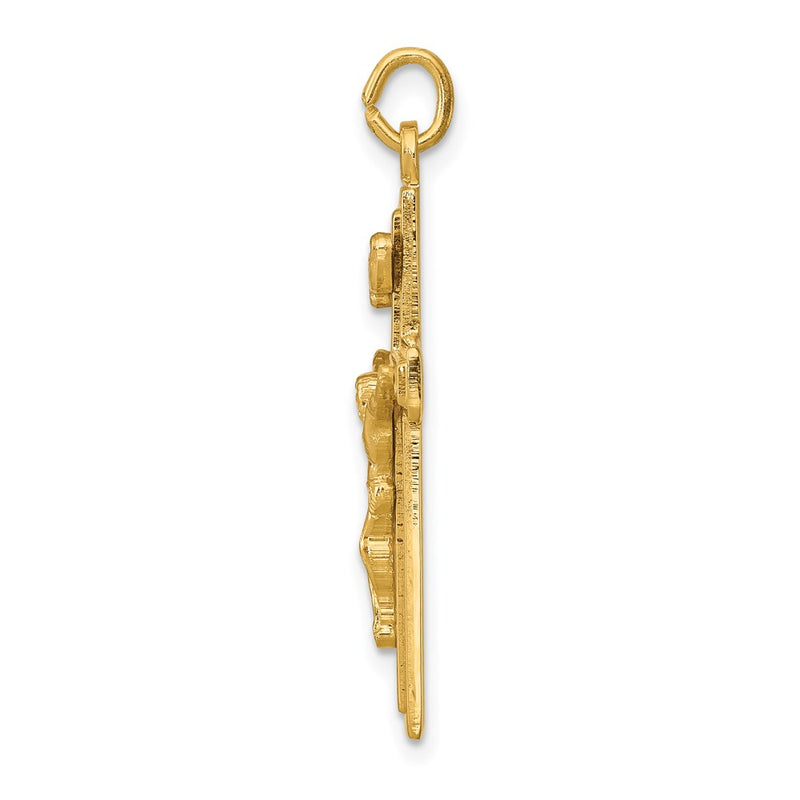 Sterling Silver Enamel W/Yellow Vermeil Inri Crucifix Charm