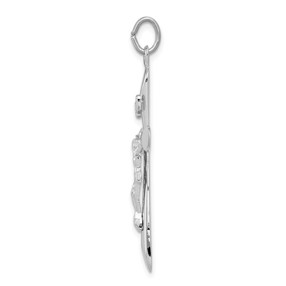 Sterling Silver Rhodium-Plated Inri Crucifix Pendant