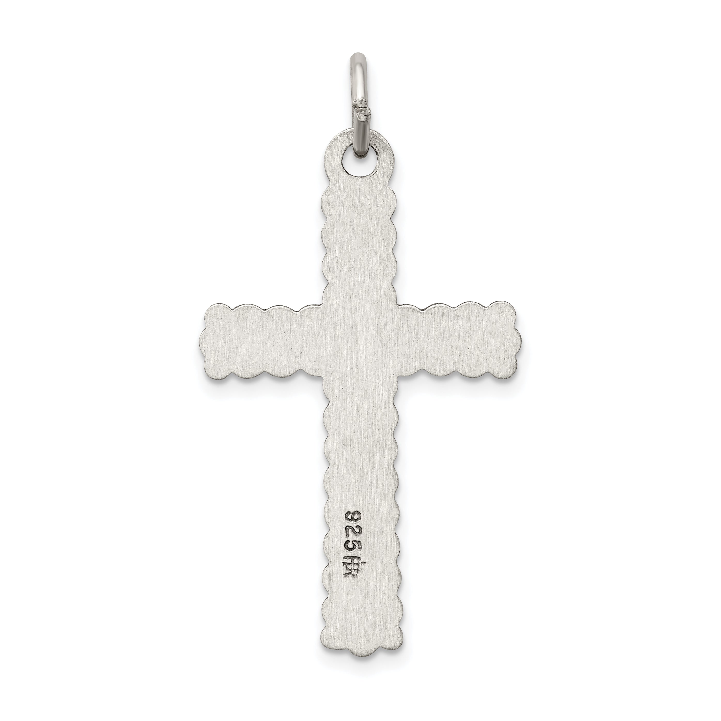 Sterling Silver Antiqued Inri Crucifix Pendant
