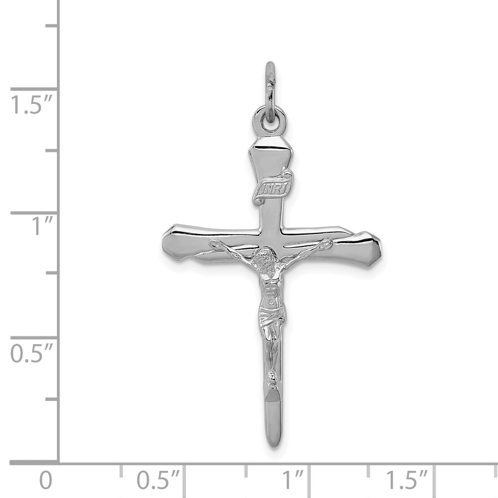 Sterling Silver Rhodium-Plated Crucifix Pendant