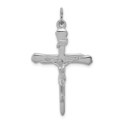 Sterling Silver Rhodium-Plated Crucifix Pendant