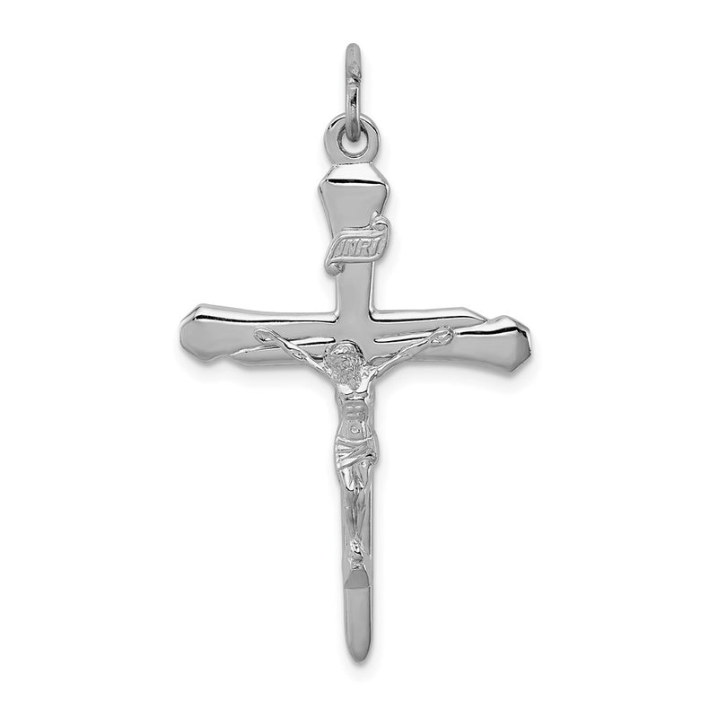 Sterling Silver Rhodium-Plated Crucifix Pendant