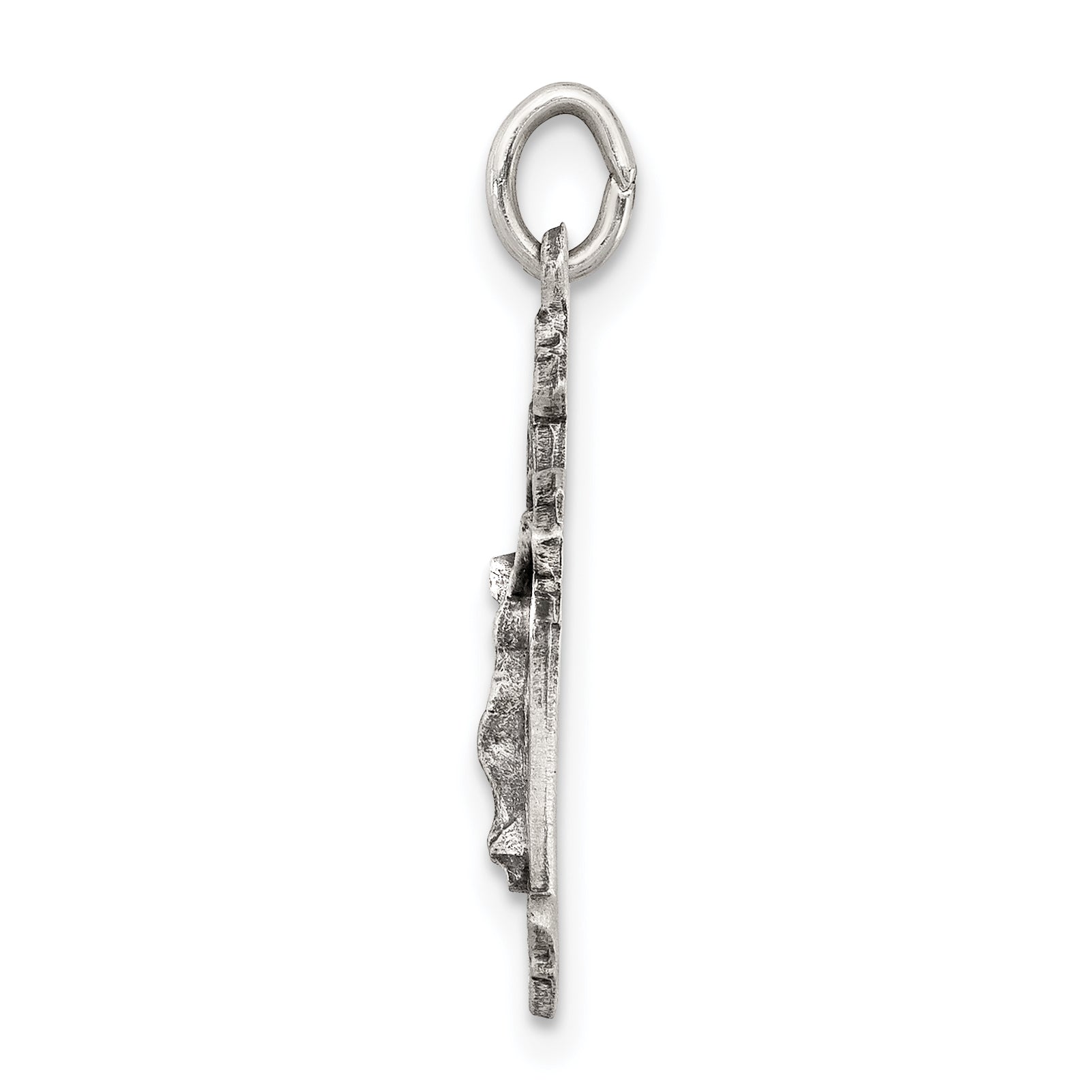 Sterling Silver Antiqued Inri Crucifix Pendant