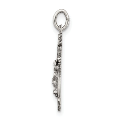 Sterling Silver Antiqued Inri Crucifix Pendant