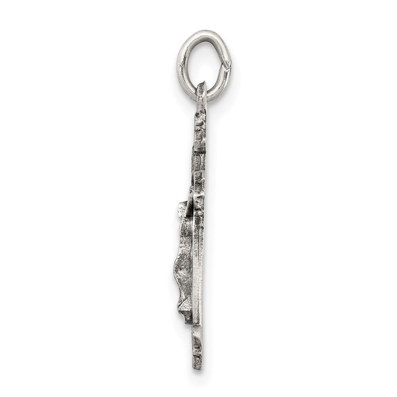 Sterling Silver Antiqued Inri Crucifix Pendant