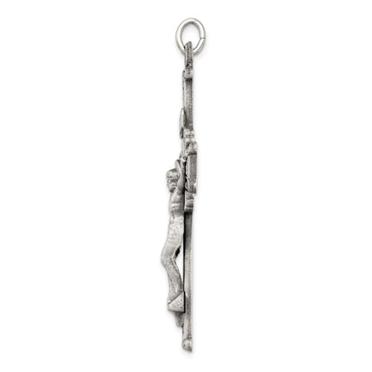 Sterling Silver Antiqued Inri Crucifix Pendant