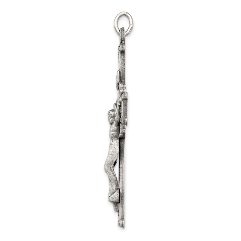 Sterling Silver Antiqued Inri Crucifix Pendant