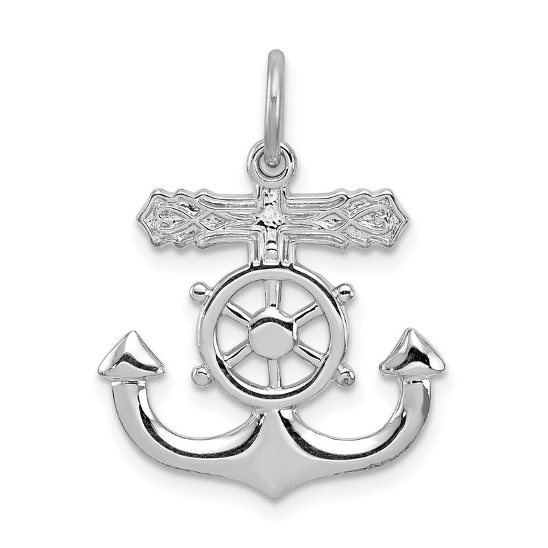 Sterling Silver Rhodium-Plated Mariner Cross Pendant
