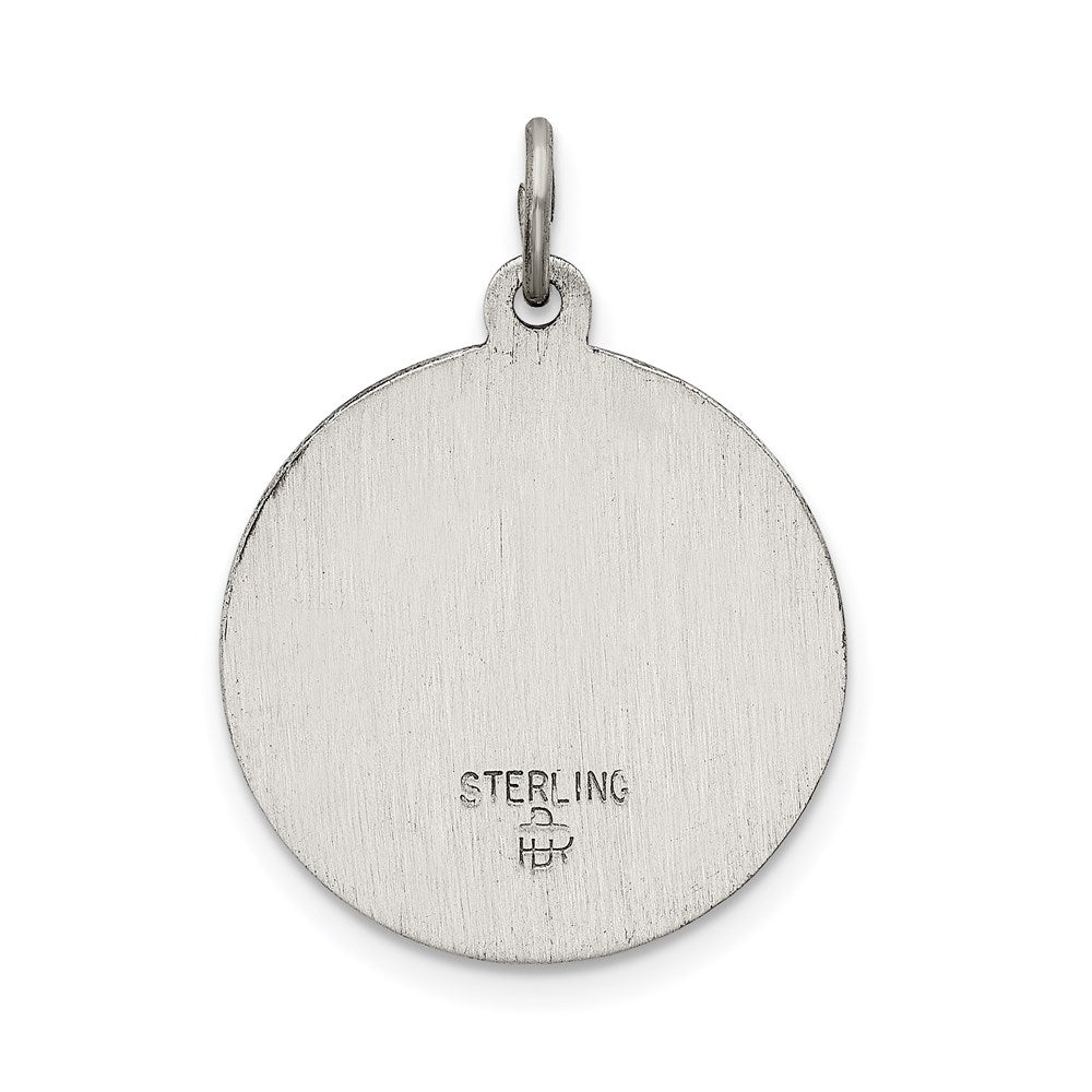 Sterling Silver Antiqued Sacred Heart Of Jesus Medal