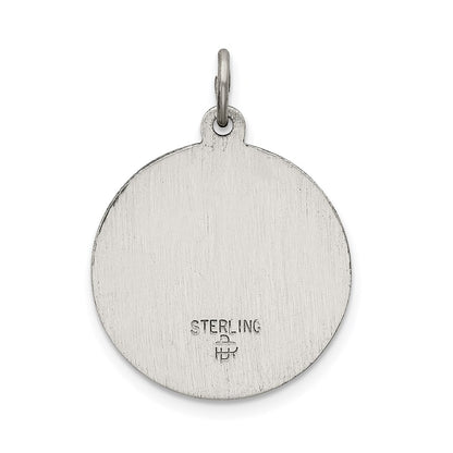 Sterling Silver Antiqued Sacred Heart Of Jesus Medal