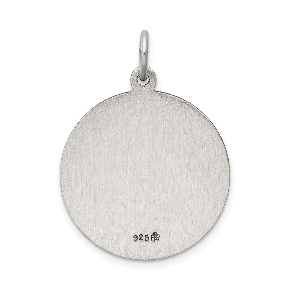 Sterling Silver Antiqued Sacred Heart Of Jesus Medal
