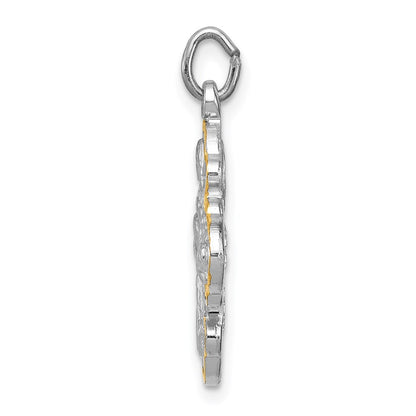 Sterling Silver Rhodium-Plated & Vermeil 4-Way Medal