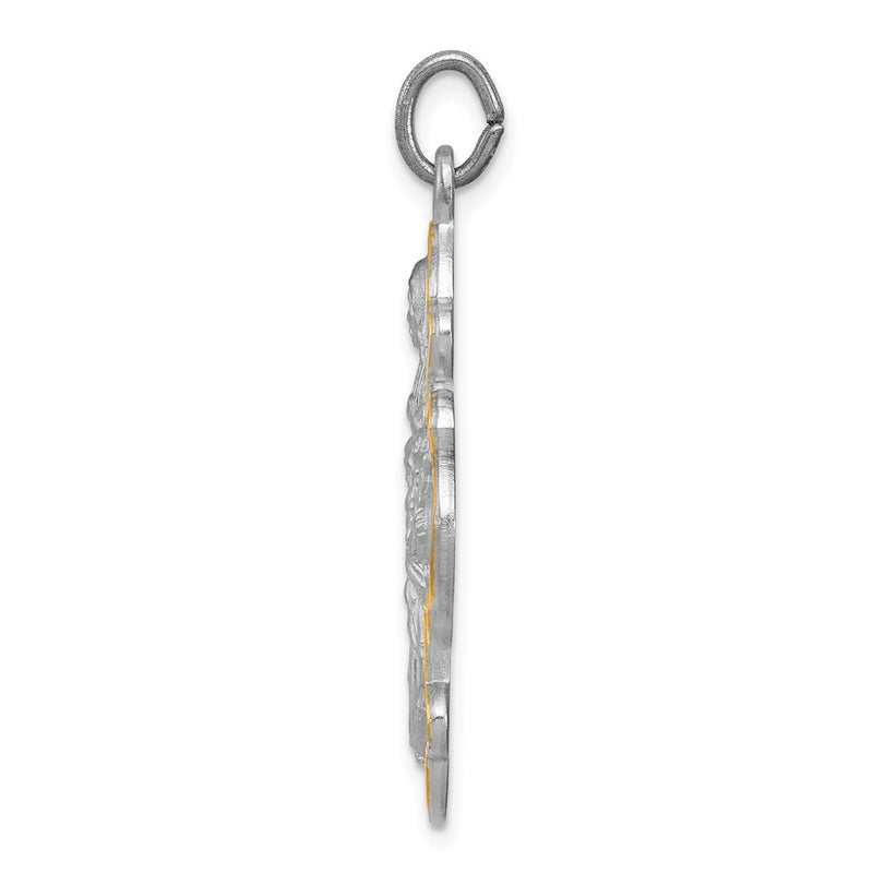 Sterling Silver Rhodium-Plated 4-Way Medal