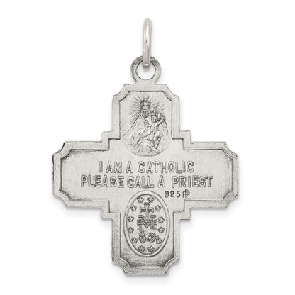 Sterling Silver Antiqued 4-Way Medal
