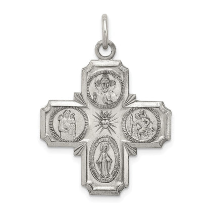 Sterling Silver Antiqued 4-Way Medal