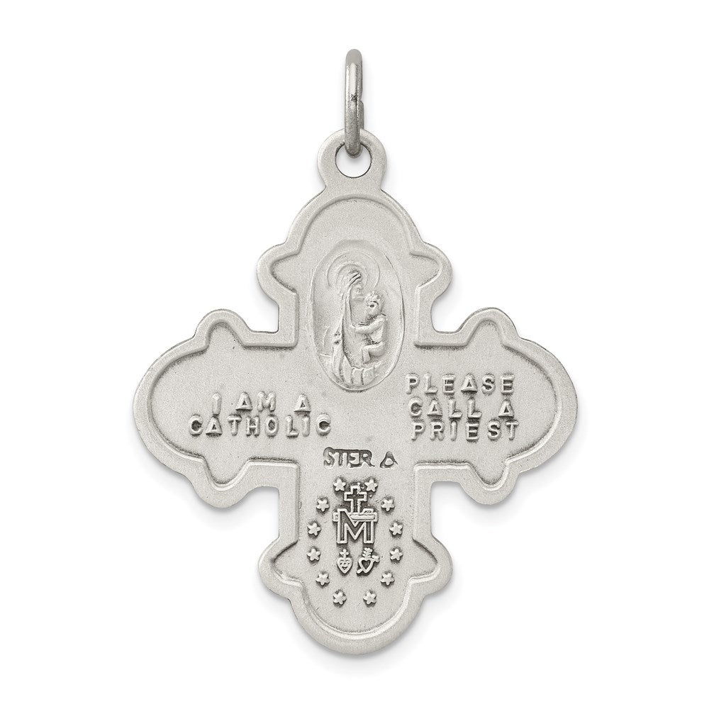 Sterling Silver Antiqued 4-Way Medal
