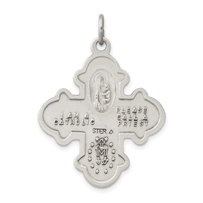 Sterling Silver Antiqued 4-Way Medal
